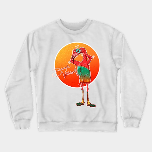 Flamingo Crewneck Sweatshirt by Chandscartoons